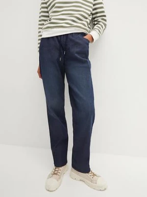 Jeansy straight z gumką w talii, high waist (2 pary) bonprix