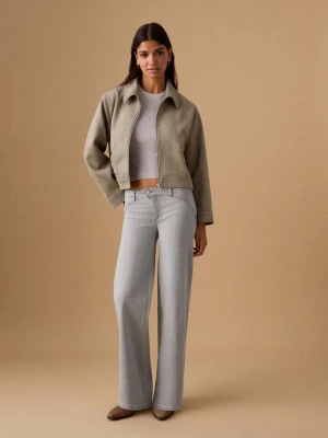 Jeansy straight z niskim stanem szary denim - Teen - - MANGO TEEN