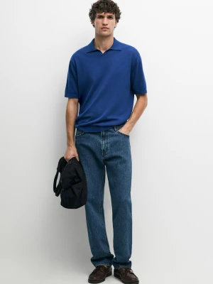 Jeansy Tapered Fit - Błękit Królewski - Massimo Dutti - Male