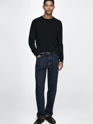 Jeansy Tapered Fit - Ciemnoniebieski - Massimo Dutti - Male