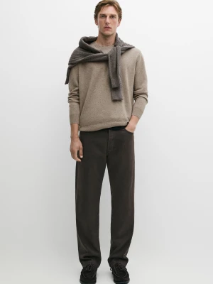 Jeansy Tapered Fit - Czekoladowy - Massimo Dutti - Male