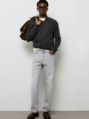 Jeansy O Kroju Tapered - Szary Pop - Massimo Dutti - Male