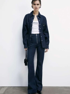 Jeansy typu flare z paskiem PATRIZIA PEPE