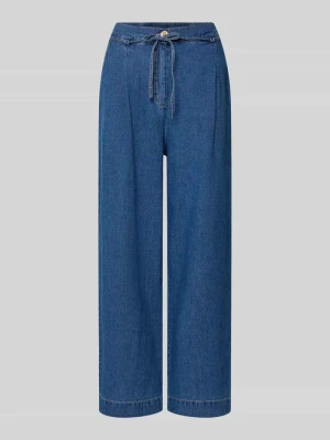Jeansy typu wide leg z mieszanka lnu i bawełny z wiązany pasek Christian Berg Woman