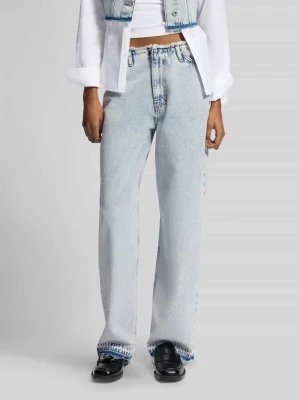 Jeansy w kroju loose fit z czystej bawełny model 'LENI' Hugo Blue