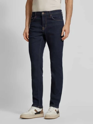 Jeansy w kroju regular fit z kontrastowymi przeszyciami model 'Mitch' JOOP! Ciemnoniebieski