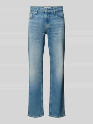 Jeansy w kroju slim fit z efektem znoszenia model 'ANGELS' Guess Jeansowy niebieski