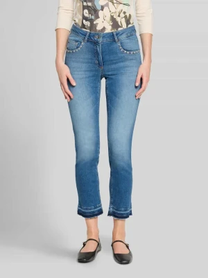 Jeansy w kroju slim fit z obszyciem nitami Betty Barclay Jeansowy niebieski