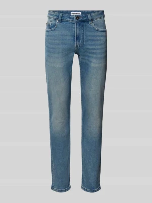 Jeansy w kroju slim fit z wpuszczanymi kieszeniami REVIEW Niebieski