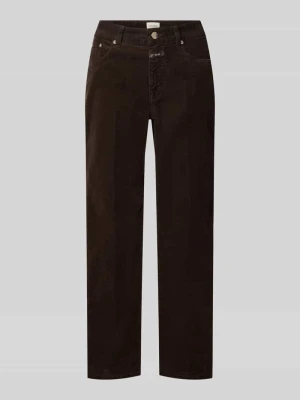 Jeansy w kroju straight fit w stylu sztruksu model 'Milo' Closed Czekoladowy