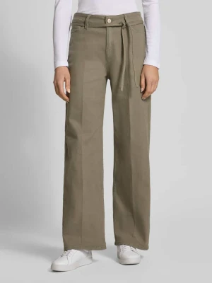 Jeansy w kroju wide fit z kantami Christian Berg Oliwkowy