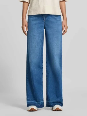 Jeansy w kroju z wysokim stanem bootcut z szerokim brzegiem Marc Cain Jeansowy niebieski