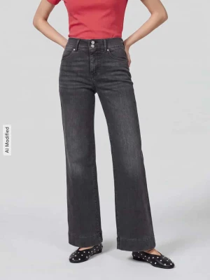 Jeansy Wide & krój loose fit z mieszanki bawełny model '318®' Levi's Grafitowy