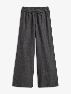 Jeansy wide leg, high waist BonPrix czarny
