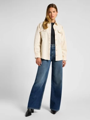 Jeansy wide leg Lee ciemnoniebieski