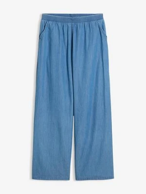Jeansy wide leg, mid waist, z czystej bawełny organicznej bonprix