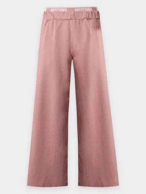 Jeansy wide leg MOSCHINO różowy