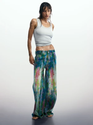 Jeansy wide leg splatter Desigual