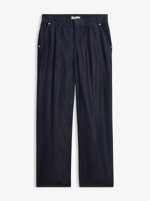 Jeansy wide leg, straight BonPrix niebieski