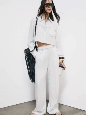 Jeansy wide leg z lekkiego denimu Patrizia Pepe biały