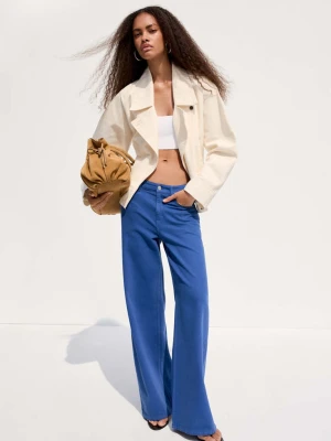 Jeansy wide leg z niskim stanem niebieski - Kobieta - - MANGO