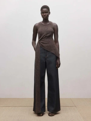 Jeansy wide leg z niskim stanem rinse wash niebieski - Kobieta - - MANGO