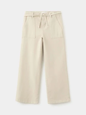 Jeansy wide leg z paskiem średni brązowy - Dzieci - - MANGO KIDS