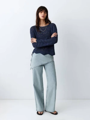 Jeansy wide leg z wyjmowaną chustą jasnoniebieski - Teen - - MANGO TEEN