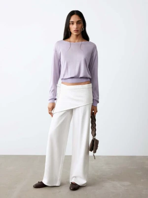 Jeansy wide leg z wyjmowaną chustą złamana biel - Teen - - MANGO TEEN