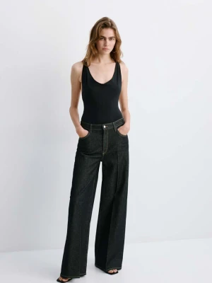 Jeansy wide leg z wysokim stanem niebieski - Kobieta - - MANGO