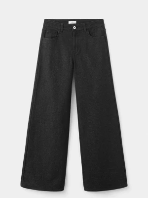 Jeansy wide leg ze zdobieniami czarny - Teen - MANGO TEEN