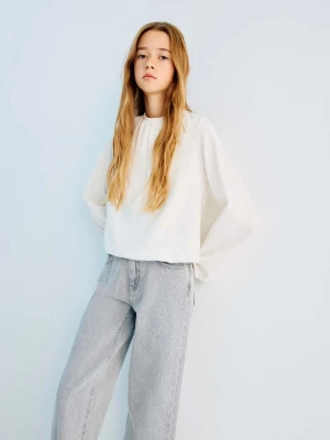 Jeansy wide leg ze zdobieniami szary denim - Dzieci - lata - MANGO KIDS