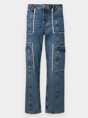 Jeansy workwear KARL LAGERFELD ciemnoniebieski
