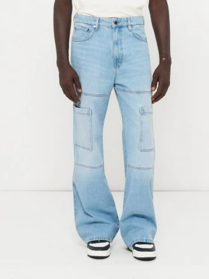 Jeansy workwear Off White niebieski denim