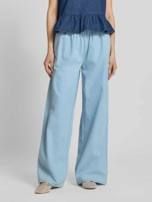 Jeansy wsuwany styl z szerokimi nogawkami i trokiem REVIEW