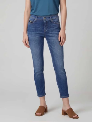 Jeansy z bawełnianej mieszanki, krój slim fit, model 'PIPER' CAMBIO Niebieski