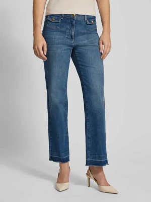 Jeansy z efektem znoszenia i frędzlami LUISA CERANO