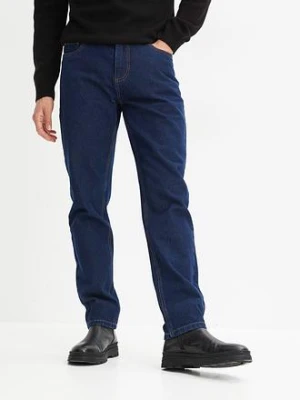Jeansy z elastycznymi wstawkami w talii, classic fit, prosta nogawka BonPrix niebieski