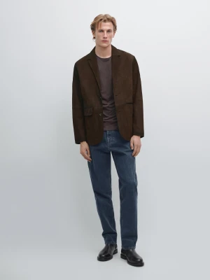 Jeansy Z Krajką - Indygo - - Massimo Dutti - Mężczyzna