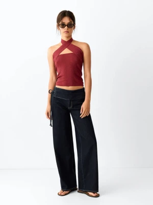 Jeansy z lyocellu i bawełny z detalem w pasie niebieski - Teen - - MANGO TEEN