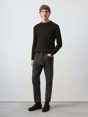 Jeansy z mieszanki lyocellu i bawełny cropped fit szary - Mężczyzna - MANGO MAN