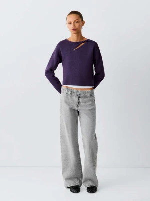 Jeansy z niskim stanem i paskiem szary denim - Teen - MANGO TEEN