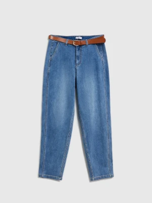 Jeansy z paskiem niebieskie Moodo