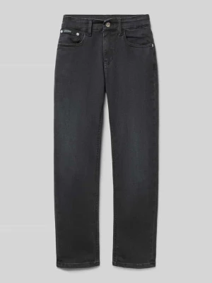 Jeansy z prostą nogawką i detalem z logo Calvin Klein Jeans