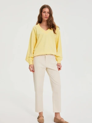 Jeansy z prostymi nogawkami beżowe Moodo