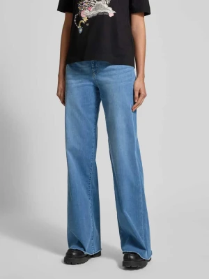 Jeansy z szeroką nogawką, frędzlami i wpuszczanymi kieszeniami Marc Cain