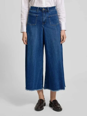 Jeansy z szeroką nogawką i frędzlami Apricot