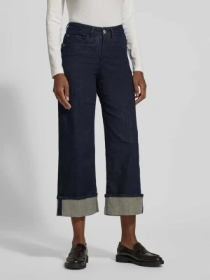 Jeansy z szeroką nogawką i przeszytym, podwiniętym brzegiem model ‘Miva’ Opus