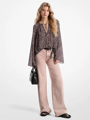 Jeansy z szeroką nogawką z barwionego w całości materiału MICHAEL Michael Kors