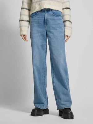 Jeansy z szeroką nogawką z czystej bawełny ze szwami z kontrastowym kolorze model ‘HOPE’ Only